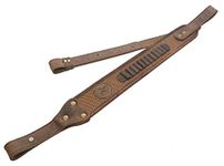 Calyx Leather Rifle Sling with Cartridge Shell Ammo Holder Gun Strap for 1 inch fits .357 .30-30 .30-06 .308 .45-70, 410GA (Light Brown (.22lr .22mag .17hmr))