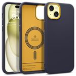 Caseology Nano Pop Mag for iPhone 15 Case 5G [Dual Layer Silicone Case Compatible with Magsafe] Military Grade Drop Tested (2023) - Blueberry Navy