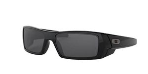 Oakley Men's OO9014 Gascan Rectangular Sunglasses, Polished Black/Grey, 60 mm