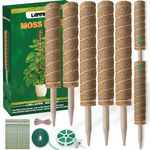 Moss Pole 58.7 Inch 149cm, 5PCS Moss Poles for Plants Monstera, 44cm and 30cm Coir Totem Pole, Moss Sticks for Indoor Plant Support Extension, Train Philodendron Creepers Grow Upwards