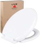 Toilet Seat, Slow Soft Close Toilet Seats White, Top Fixing, Stay Tight Toilet Lid Oval Shape, Heavy Duty Urea-Formaldehyde Anti-Bacterial Material Hygienic Easy to Clean for Bathroom Washroom Home