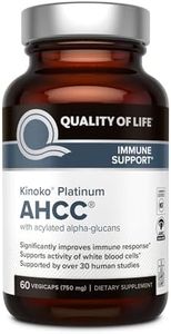 Quality of Life Premium Kinoko Platinum AHCC Herbal Supplement, 750mg of AHCC per Capsule, for Immune Support, Liver Function, Maintains Natural Killer Cell Activity, 1 Pack, 60 Veggie Capsules