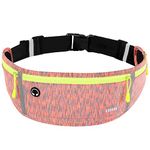 USHAKE Slim Running Belt, Workout Fanny Pack for Men Women,Exercise Waist Pack for Apple iPhone Holder, Runner Belt for Running Walking Cycling Camping Gym, Orange Mixed, 3 Pouches/ Orange Mixed