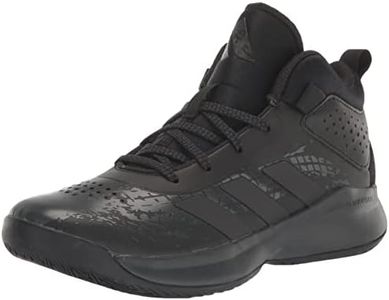 adidas Unisex-Child Cross Em Up 5 K Wide Shoes, Black/Black/Carbon, 4 Wide Little Kid