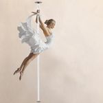 LUPIT POLE Classic G2 Quick Lock - Portable Dance Pole for Home - Spinning & Static Mode - Professional Pole Dancing Pole for Apartment, Club & More - Easy Installation - No Drilling (White, 45 mm)