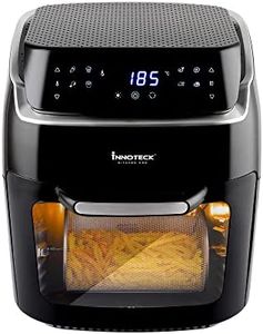 Innoteck Kitchen Pro 12L Digital Air Fryer Oven - 1800W, 8 Presets, Rotisserie function Large Digital Touch Panel Dishwasher Safe Accessories - Black & Silver
