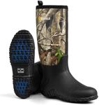 GIEESHIELD Rubber Boots for Men And Women, Waterproof Insulated Hunting & Work Boots with Steel Shank, Durable Anti-Slip Outdoor Boots for Farming, Gardening, Fishing, Mud Working(Black, Next G2 Camo)