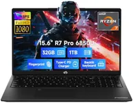 NIMO 15.6" Light-Gaming-Laptop, 8 Cores AMD Ryzen 7 Pro 6850U 32GB LPDDR5 RAM 1TB SSD (Beat i7-1360P Up to 4.7GHz) AMD Radeon 680M GPU IPS FHD Computer with 100W Type-C Backlit Keyboard Fingerprint