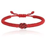 Lucky And Protection Bracelet,Red String Bracelet for Men Women,Hand Braided Rope Thread,Surfer Bracelet for Girl Son Teenage (red knot, 1PCS)