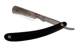 Parker 33R Straight Edge Barber Razor and 5 Shark Stainless Half Blades