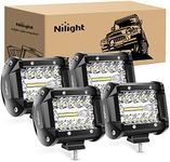 Nilight 4Pcs LED Pods 4Inch 60W Tri