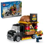 LEGO City Burger Truck, Construction Set with Toy Car for 5 Year Old Children, Food Truck Mini Figure and Accessories, Funny Gift for Boys and Girls 60404