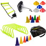 Roxan Foxsus Football Training Combo : Hurdle,Marker Cone, Saucer Cone, Ladder,Parachute Combo in a Carry Bag