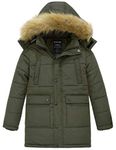 Wantdo Boy Water-resistant Windproof Winter Coat Cotton Puffer Jacket Olive 8