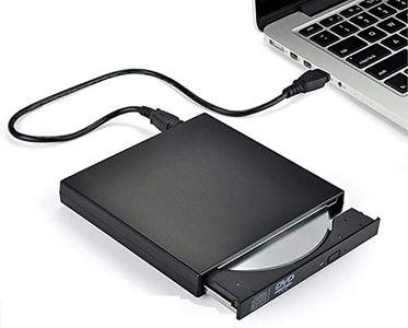 CEZO External USB 3.0 Portable Slim CD/DVD-ROM +-R-R-RW Burner Writer for Laptop Desktop Notebook Windows and Mac OS (Black)