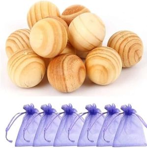 PRAGAT VIEW Natural Red Wood Cedar Balls for Pest Control | Garments | Closets | Wardrobe Fragrance | Clothes Freshener | Moth Protection | Wooden Cedar Balls Combo (50)