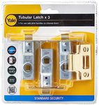 Yale Tubular 3 x Mortice Latch, Where No Locking is Required, Polished Brass, 2.5 Inch/64 mm