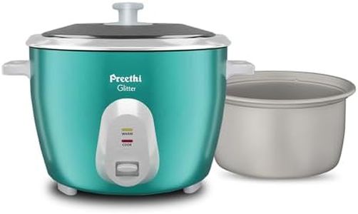 Preethi Glitter Electric Cooker, 2.2 Liters with Double Pan - Green, (RC336 DP) I Anodized Aluminium Pan I Energy Efficient Cooking