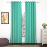 Story@Home 100% True Blackout Door Curtains 7 Feet Long Set of 2 | Solid Design | Room Darkening Curtain | Thermal Insulated Curtains for Living Room, Bedroom | (116 x 215 cm, Mint Green)