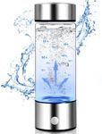 kychenBase Hydrogen Infused Water Bottle - Portable Electrolysis Water Bottle, Blast-Proof Borosilicate Glass, Redefine Hydration with Rich Hydrogen Water for Health Enthusiasts (Silver)