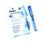 Pentel EnerGel Liquid Gel Rollerball Pen with Cap to Protect Pockets, Everyday Writing, Office Supplies, School Supplies, 0.5mm, Fine Needle Point, Blue Barrel, Blue Ink, BLN15-C, Box of 12