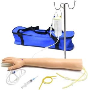 LSOAARRT Training Injection Arm Phlebotomy Intravenous Infusion Practice Kit Venipuncture Nurse Training Blood Drawing Arm Model Kit