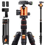 Tripod for Camera, 82 inches Camera Tripod Heavy Duty, Aluminum DSLR Tripod & Monopod, Tall Lightweight Travel Tripod, Professional Camera Stand Tripod for Spotting Scope Telescope Binoculars