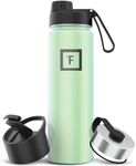 IRON °FLASK Camping & Hiking Hydration Flask with 3 Lids - Stainless Steel, Double Walled & Vacuum Insulated Water Bottle - Leak Proof & BPA Free (Mint, Spout - 22 oz)