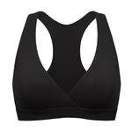 MOMANDA Inbarely Nursing Bras for Women No Underwire Racerback Seamless Maternity Bralette Plunge Sleep Breastfeeding Bra Black Large