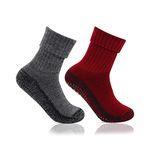 Bonjour Women's Woolen Anti-Skid (Gripper) Indoor Socks, Pack Of 2, Free Size