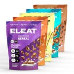 ELEAT High Protein Cereal - Low Sugar - Healthy Cereal - High in Fibre - Plant Based - Variety Pack (5 x 250g Pouches)