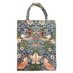 Signare Tapestry Reusable Grocery Eco-Friendly Shopping Tote Bag with William Morris Design (Strawberry Thief Blue, ECO-STBL)