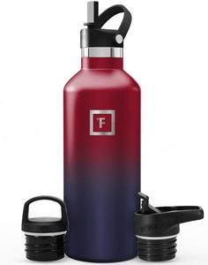 IRON °FLASK Sports Water Bottle - 32 Oz - 3 Lids (Narrow Straw Lid) - Leak Proof Vacuum Insulated Stainless Steel - Hot & Cold Double Walled Insulated Thermos - Valentines Day Gifts for Him or Her