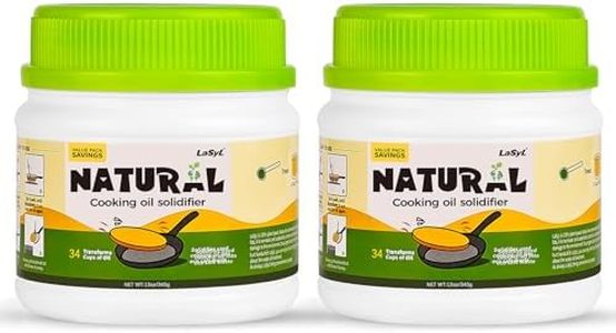 LaSyL Natural Cooking Oil Solidifier Powder, Harden Up to 2.25 Gallon of Fry Oil Away from Mess, 100% Plant-Based Oil Hardener for Disposal, Value Pack 12 Oz （2 Pack）
