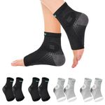 Plantarelief 4 Pairs Neuropathy Socks for Women Men: Soothe Socks, Toeless Compression Socks, Ankle Brace Sleeve for Peripheral Neuropathy Pain Relief, Plantar Fasciitis Relief, Heel Spurs - M