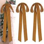 Joottuan 2 Pcs Velvet Christmas Bows 2 Inch Vintage Velvet Ribbon Wreath Bows Rustic Crafts Gift Bows for Home Decor Christmas Tree Indoor Outdoor Decoration (2)