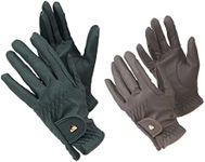 Shires Aubrion PU Riding Work Horse Riding Non-Slip Synthetic Leather Gloves (XS, Brown)