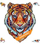 UNIDRAGON - Wooden Jigsaw Puzzles - Small - 7.4 inch x 9.3 inch-19 x 24 cm - 104 pcs - in a Beautiful Gift Package - Unique Shape Jigsaw Pieces - Best Gift for Adults and Kids - Lovely Tiger