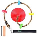 Ohuhu Climbing Rope Swing with Platforms and Disc Swings Seat - Playground Outdoor Flying Swing for Kids, Easy Install, Great for Playground Swing, Backyard