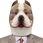 CreepyParty Bully Dog Head Mask Pitbull Animal Latex Full Head Realistic Masks Fancy Dress for Halloween Carnival Costume Party