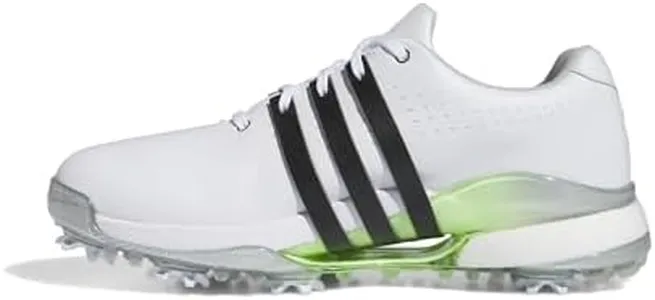 adidas Women's Tour360 24 Golf Shoes, Footwear White/Core Black/Green Spark, 7.5