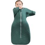 Aomloge PuppyPaws: Baby Sleeping Bag 1.5 TOG, Swaddle with Arms Up Long Sleeves and Mitten Cuffs, Bamboo Rayon Sleep Sack 0-3 Months, Wearable Blanket Baby with 2-Way Zipper