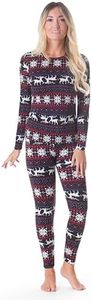 Rocky Thermal Underwear for Women, Long Johns Fleece Lined Set, Shirt & Pants, Base Layer w/Leggings/Bottoms Ski/Extreme Cold, Christmas Design, X-Small