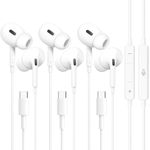 3 Pack USB C Wired Headphones, In Ear Type C Earphones with Microphone&Volume Control,Hi-Fi Stereo Noise Earbuds for iPhone 15/Plus/Pro Max/Pro,Samsung Galaxy S24 S23 S22 Ultra,iPad Pro/Air/Mini,Pixel