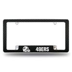 Rico Industries NFL San Francisco 49ers Black All Over Chrome Frame 12" x 6" Car/Truck Auto Accessory