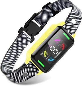 ZEASOYO Dog Bark Collar Automatic Shock Collar Rechargeable Anti-Bark Training Collar Multifunctional Waterproof Dog Stop Barker with 6 Safe Training Modes for Dog Weighing Over 8 Pounds (Yellow)