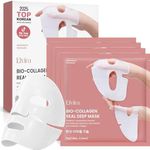 Elvira Bio-Collagen Face Mask - Deep Hydrating Overnight Face Mask, Korean Skincare, Facial Treatments & Masks for Women - Firming and Moisturizing, 4-Pack
