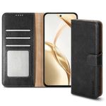 PIXFAB for Honor 200 Case - Leather Wallet Phone Case, Magnetic Book Flip Folio Cover [Card Slots] and [Kickstand] Case Compatible with Honor 200 - Black