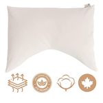 ComfyComfy Organic Contour Buckwheat Hull Pillow | Snug Support for Back, Neck & Shoulders | Extra 1 lb Hulls | Made in Canada