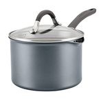 Circulon A1 Series with ScratchDefense Technology Nonstick Induction Straining Sauce Pan with Lid, 3 Quart, Graphite